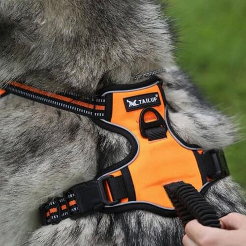 Pet Harness For Large Dog Harness Vest Pet Accessories Nylon Reflective Training Dog Collar Adjustable Soft Comfort All Pet