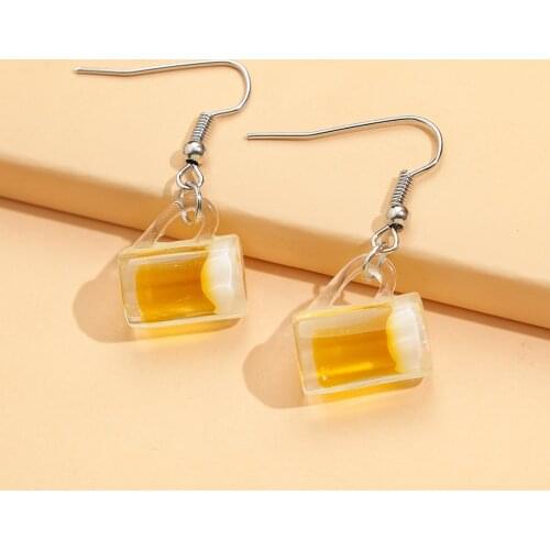 Stillgirl Cute Beer Pendant Earrings for Women Kpop Funny Korean Fashion Y2k Jewelry Gift Accessories Pendientes Kolczyki Bijoux