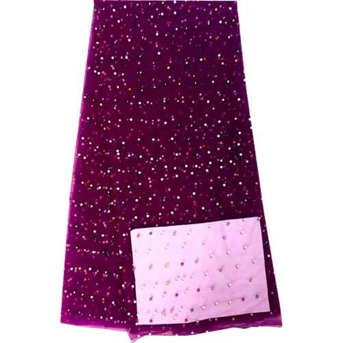 High quality African Best selling cord lace mesh lace Fabric for Women dresses 5yard.Purple color french lace fabric F521c