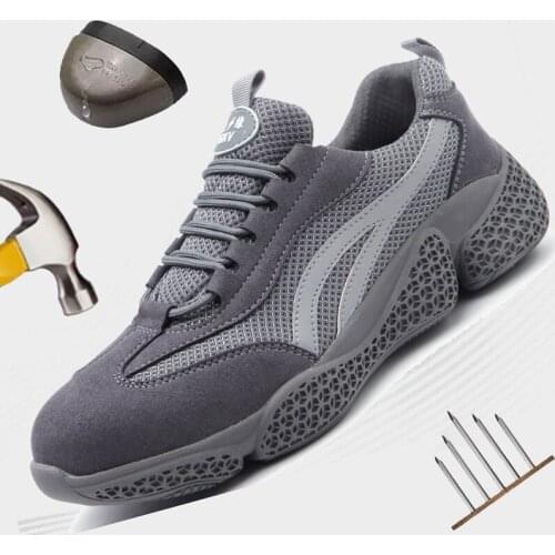 Steel Toe Cap Safety Shoes Safety Sneakers Breathable Mesh Net Work Boots Summer Women Men Shoes Indestructible Puncture Proof