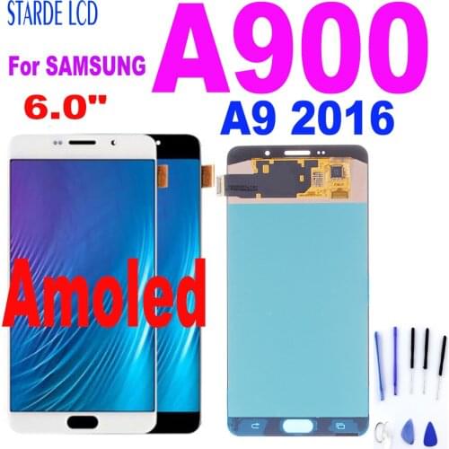 6.0"Super AMOLED For SAMSUNG A900 LCD Display Touch Screen Digitizer For SAMSUNG Galaxy A9 2016 Display A900H A900M A900 Replace