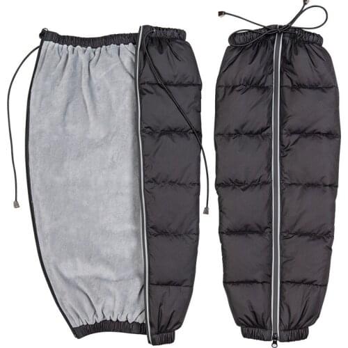 Winter Mens Down Kneepads Outdoor Cycling Electric Motorcycles Keep Warm Windproof Cold Proof Women Zipper Leggings Thickening