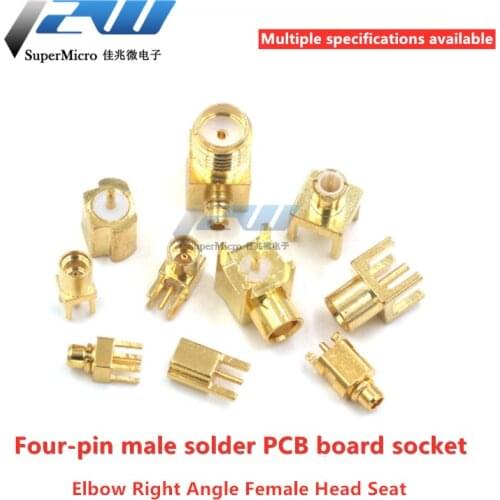 1pcs MCX MMCX KE-KWE-JE-JEF Male / Female Connector Base Right Angle Bent Head Four Feet Solder PCB Socker Adapter