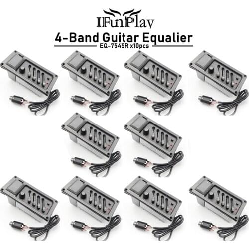 10set 4 Band Acoustic Guitar Preamp Amplifier EQ 7545R Pickup Acoustic Guitar Amplifier Preamps Flat Side