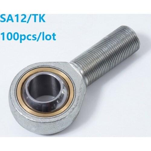 100pcs/lot SA12/TK 12mm Outer male thread metric rod end bearing Male Right /Left Hand Fish Eye shalft power tool auto parts