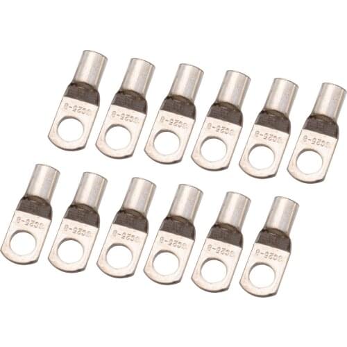 12PCS Cable Lugs Terminal 25mm2-8mm Copper Ring Terminals 3AWG 5/16 inch Hole Wire Battery Terminals Connector Electrical Eyelet