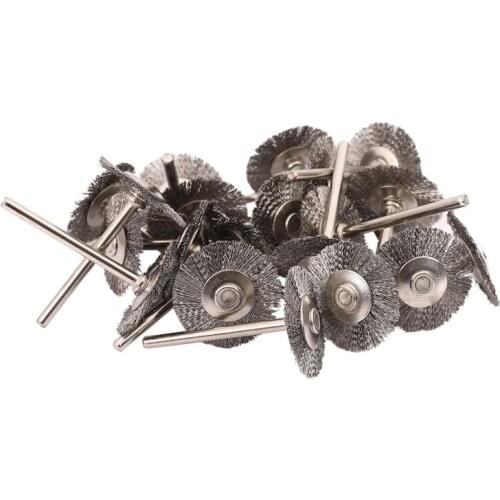 20Pcs Stainless Steel Wire Wheel Brush Cleaner Polishing For Rotary Grinder Tool