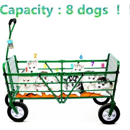 4 wheel pet cart outdoor luxury large size folded pet cat dog pet cart can load many dogs