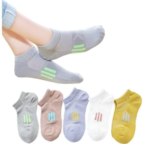5 Pair/Lot Fashion Sport Socks Kids Soft Breathable Cotton Socks Boy Girl Baby Cute Cartoon Stripe Dots Summer Children Gift