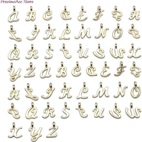 52pcs Random Mixed Shape Ancient Letters Charms Gold 26 Letter Pendants For DIY Necklace Keychain Jewelry Gifts Making Tools