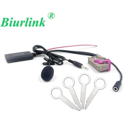 Biurlink CD Removal Keys & RNSE 32Pin Wireless Bluetooth Hands Free Microphone Audio MP3 AUX IN Adapter For Audi A3 A4 A6 A8 TT