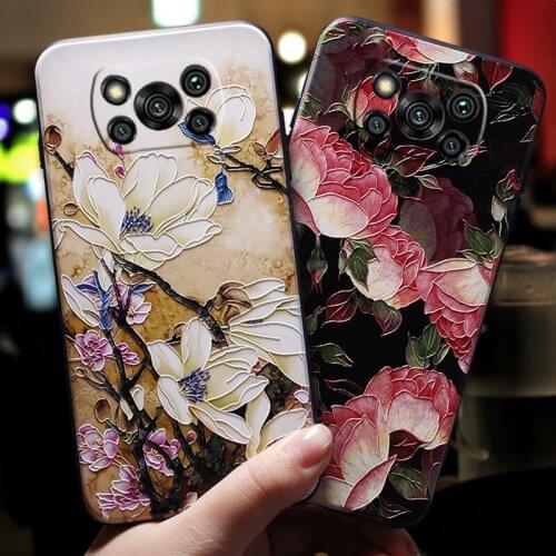 For Xiaomi POCO X3 Pro Phone Case poco F3 Cases Cover X3 NFC M3 Smartphone Coque Cute Colorful Rose Flower Soft Back Capa Shell
