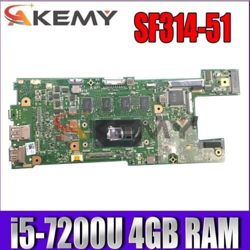 For Acer Swift3 SF314 SF314-51 laptop motherboard CA4DB CA4DB_10L motherboard CPU i5-7200U 4GB RAM tested 100% working