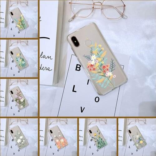 Aesthetic Flower Back Cover For Xiaomi Mi A1 A2 Lite 8 SE Mi5 Mi6 Mi8 Mi 5 5C 5S 5X 6 6X Plus 8 SE Lite Edge Phone Case Silicone