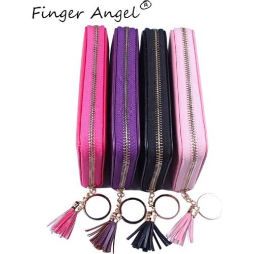 Finger Angel 24 Slots Stamping Plate Holder Case Round Square Rectangular Nail Art Plate Organizer Nail Tools W036