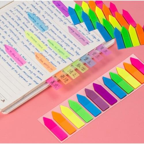 100 Sheets Arrow Shape Fluorescent paper Self Adhesive Memo Pad Sticky Notes
