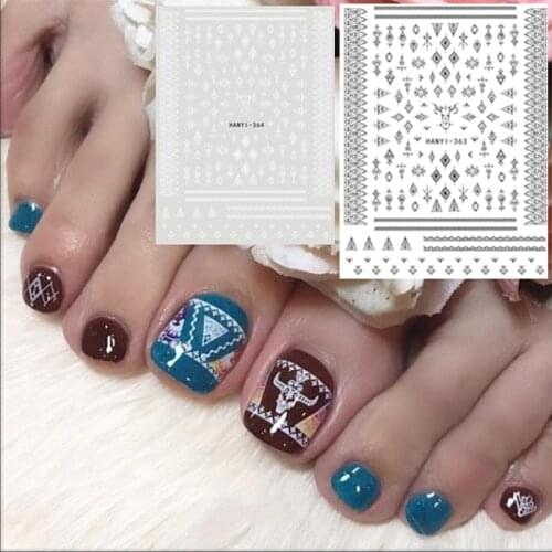 HANYI-363-364 HC-217 3d nail art stickers decal template diy nail tool decorations