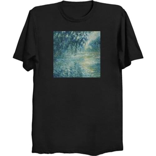 Harajuku Fashion Monet Art Oil Painting Printed Tshirts Men Vintage Short Sleeve Casual Vogue Graphic Tees Shirt Male Tops