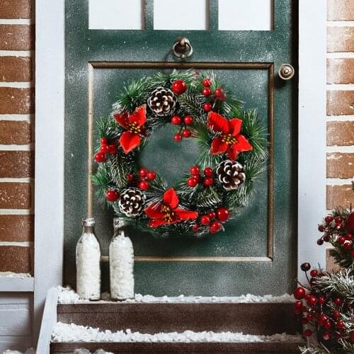 Exquisite Christmas Garland Decorative Wreaths PCV Ornament Door Hanging Indoor Outdoor Xmas Tree Fireplace Windows Decoration