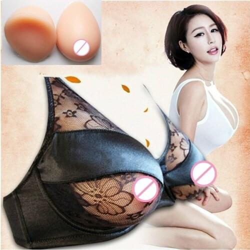 Costume Breast Bra Wth Fake Silicone Breast Cross-dressing Fake Chest Bra Fake Breast One Set Shemale Cilicone Boob