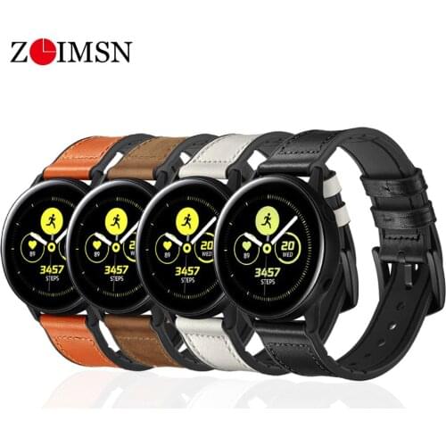 ZLIMSN Leather Watch Band For Samsung Galaxy Gear S3 S2 huawei watch gt amazfit strap 22mm Hybrid Rubber & Leather Strap