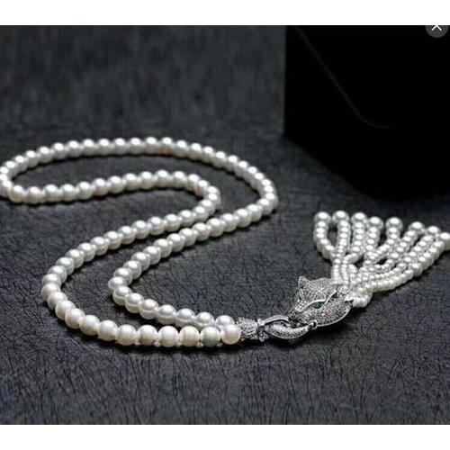 HOT SELL 7-8 mm Freshwater Leopard Head NATURAL PEARL NECKLACE