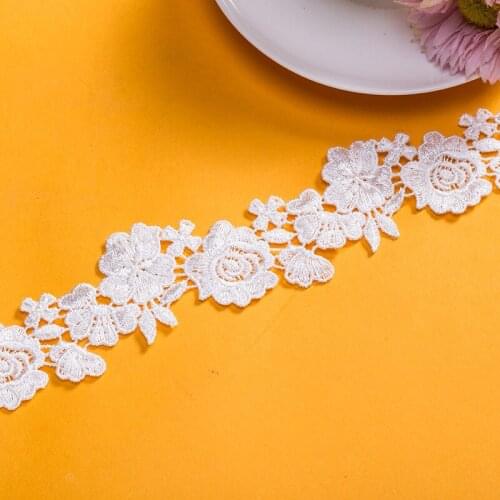 Milk-Silk Water-soulble Embroidered Lace Tassel Trim DIY Sewing Accessories Lace Fabric Width 4cm 3Yds/lot