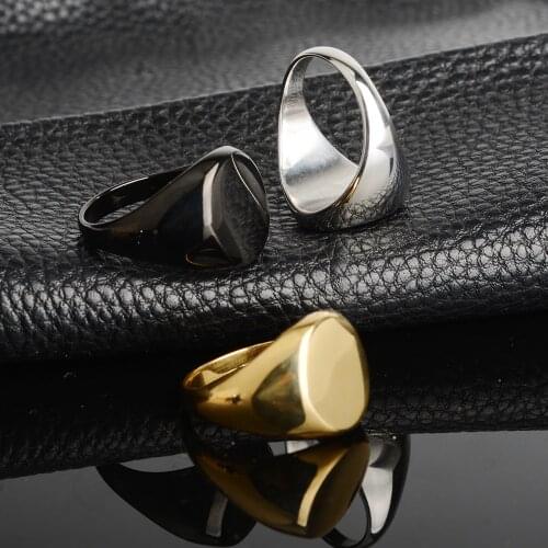 Classic Mens Ring Smooth 316L Stainless Steel Rings Gold Silver Color Jewelry Gifts For Men Size 6-13 Wholesale Dropshipping