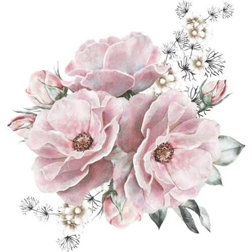 Big Peony Flower Wall Stickers Bedroom Decorative Wall Stickers Porch Bedside Wall Beauty Self-adhesive Home Decoration