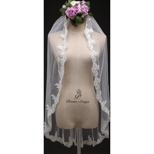 Свадебные длинные фаты Poemssongs China At AliExpress