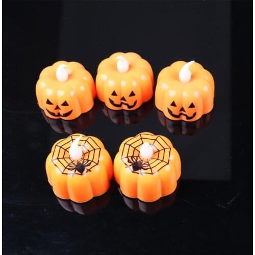 Eye-catching Candle Light Eco-friendly Long Service Life Lightweight Pumpkin Shape Plastic Decorative LED Candle Lamp for Home