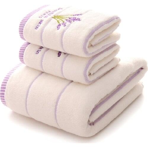 Drop Shipping Cotton Embroidery Towel Bath Towel Set Bath Towel 140*70cm Towel 32*72cm Soft Absorbent 3PCS Set