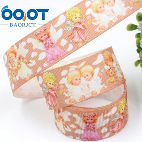 I-19112-337,Love angel Printed grosgrain ribbon,10 yards DIY handmade Hair accessories Material wedding gift wrap
