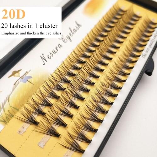 A Big Box 20D 60 Bundles Individual Eyelashes Eyelash Extensions C Curl 6-14mm Natural False Eyelashes Extensions Supplies