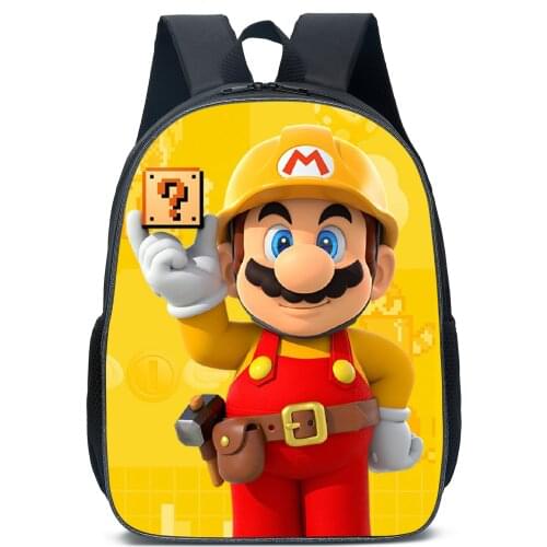 Backpack For Kids Boys Girls Cartoon Mario Bros Printed Bookbag School Bag 14/16Inch Casual Daypacks Satchels Mochila Escolar