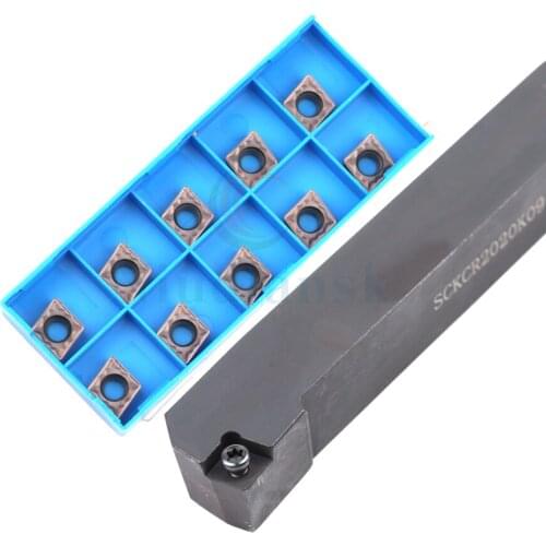 SCKCR2020H09 75°CNC Tool Bar External Turning Tool Stable processing and high wear resistance+CCMT CCGT09 Hard alloy inserts set