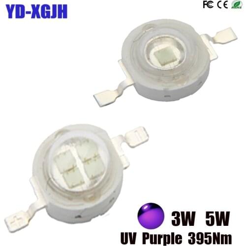 High Power LED 3W 5W 395Nm 3V Ultraviolet Light UVA 425NmDIY for Portable money detector flashlight and nail lamp Medical lights
