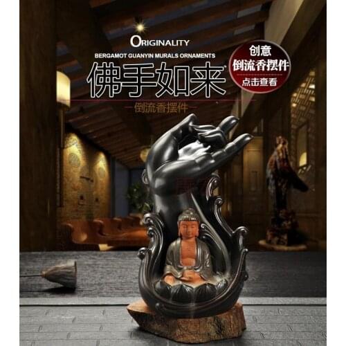 TOP GOOD business gift # "CHAN " Buddha sand-fired porcelain pottery Smell Removing Burner Incense Burner + free Incense