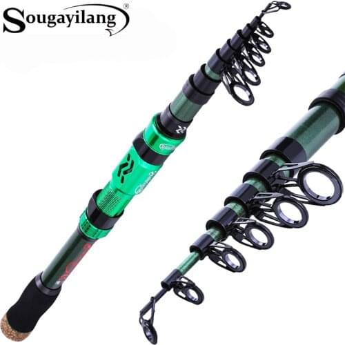 Sougayilang 1.8-2.4m Saltwater Freshwater Fishing Rods Telescopic Travel camping Carbon Fiber Fishing Poles Fishing Tackle