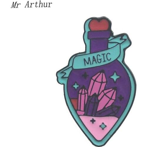 Magic Potion Enamel Pin Crystal Badge Brooch Backpack Clothes Lapel Punk Jewelry Gift for Friends
