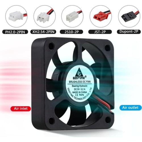 1PCS Gdstime 5012 5V 5cm 50*50*12mm 50mm 2Pin JST Dupont Connector DC Brushless Computer Cooler Cooling Fan Hydraulic Bearing