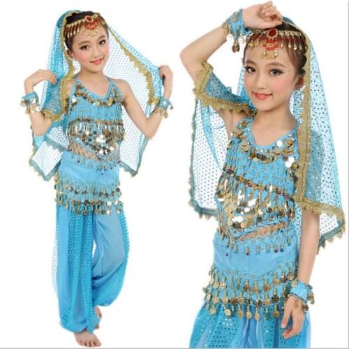 2016 High quality cheap Indian dance dress child belly dance costume on sale NMMG23