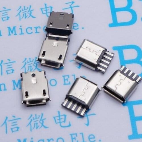 50PCS/Lot Micro USB Jack/Socket connector Welding type 5Pin 5P