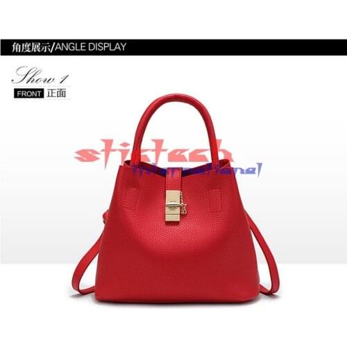 By dhl or ems 50pcs New style Handbag Women Fashion Autumn Shoulder Bag High Quality PU Leather Ladies Bucket Casual Tote Bag