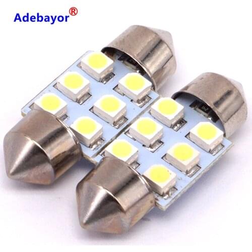 500pcs Dome Festoon light c5w C10W Car led 3528 1210 6 SMD 31MM Auto Door Led Reading bulbs Glove Box Light
