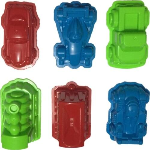 6 Pcs Car Suit Power Playing Sand Molds Space Playing Sand Car Molds Puzzle Beach Toy Kit R7RB