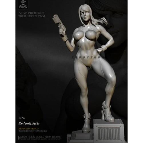 75mm 1/24 Resin model kits figure beauty colorless and self-assembled TD-2745
