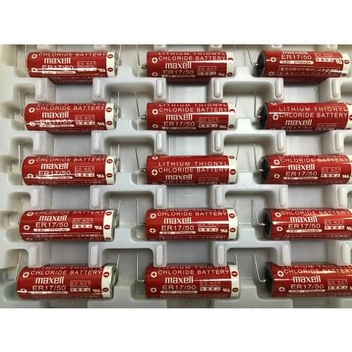 4pcs/lot Genuine 3.6V 2750MAH Maxell ER17/50 PLC Industrial Control Battery Horned Lithium Thionyl Chloride Batteries ER 17/50