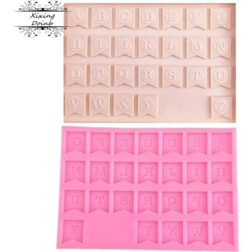 DIY alphabet silicone cake candy clay mold Chocolate Mold soft candy cake decoration Tool kitchen baking goods