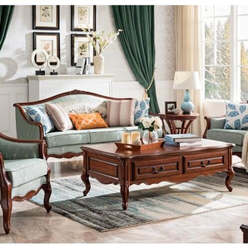 American Country Solid Wood Small Tea Table European Small Apartment Coffee Table Living Room Tea Table Storage Table